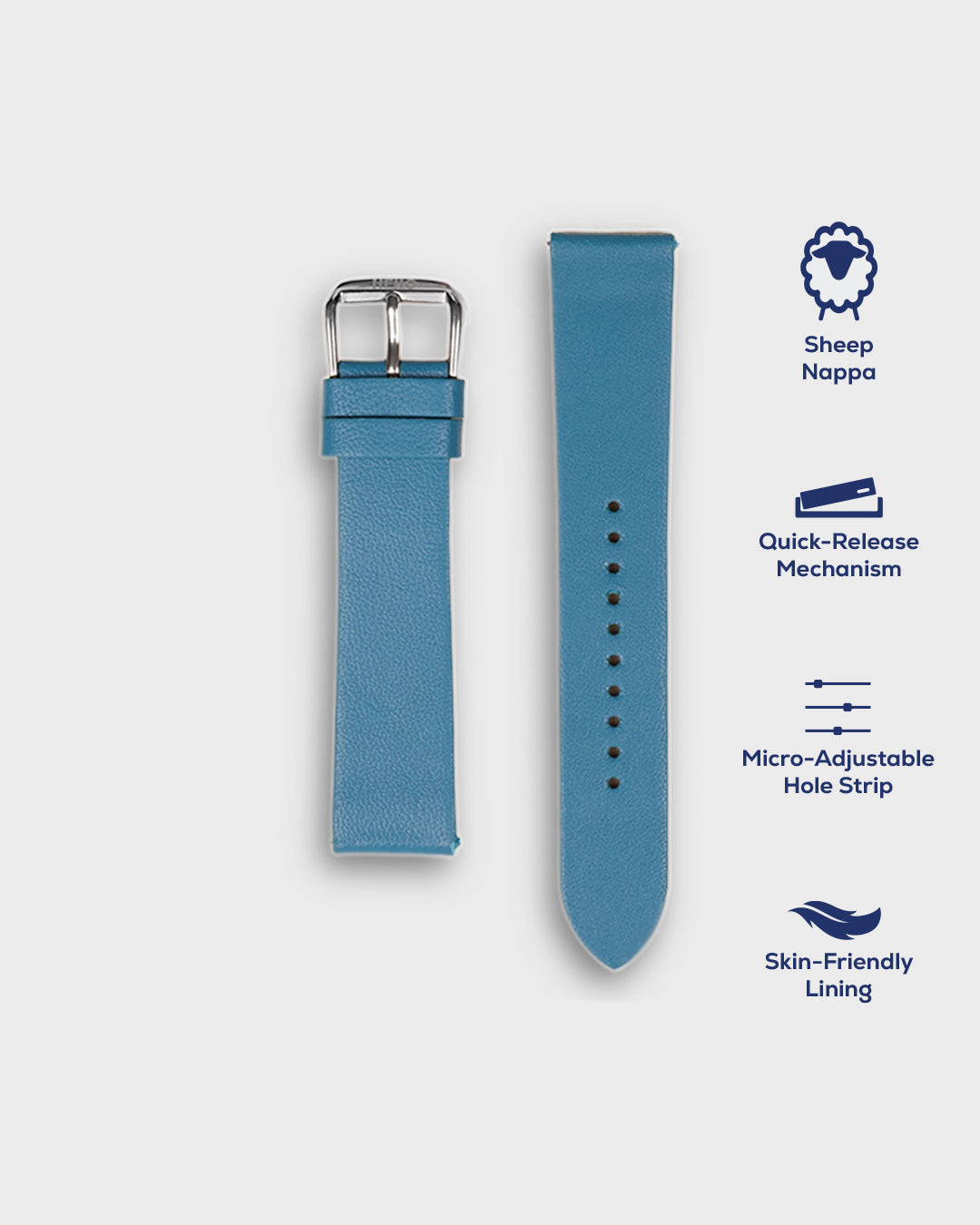 IGUANA BLUE Strap for smart watch 18mm