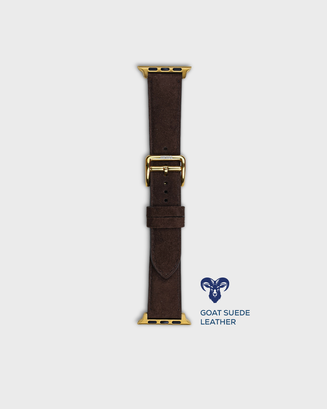 Premium Luxury Apple Watch Straps in Brown colour for Gold Case