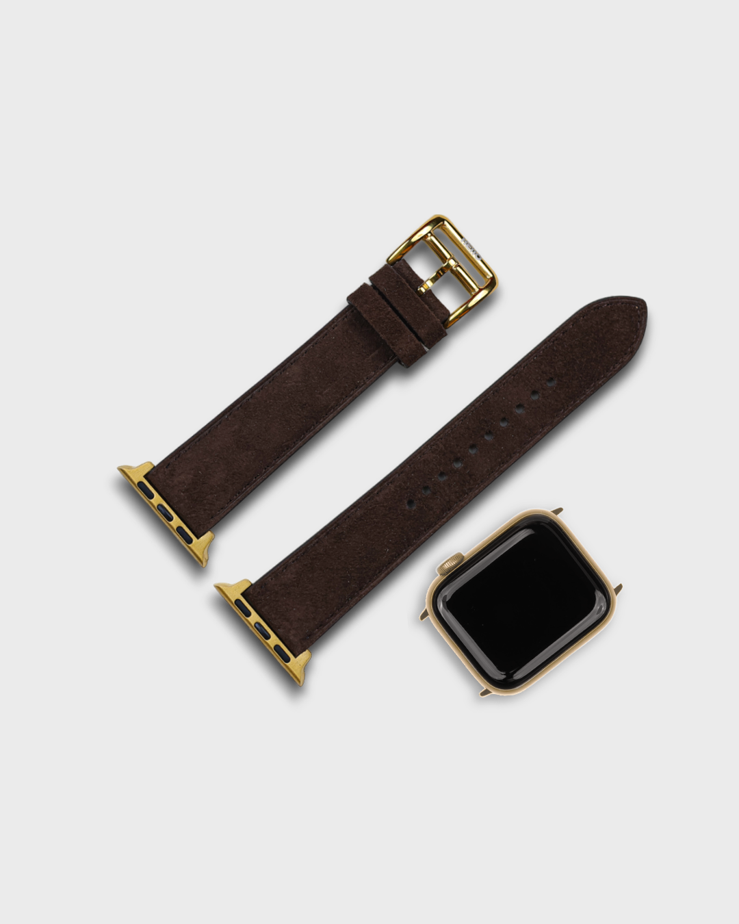 Premium Luxury Apple Watch Straps in Brown colour for Gold Case