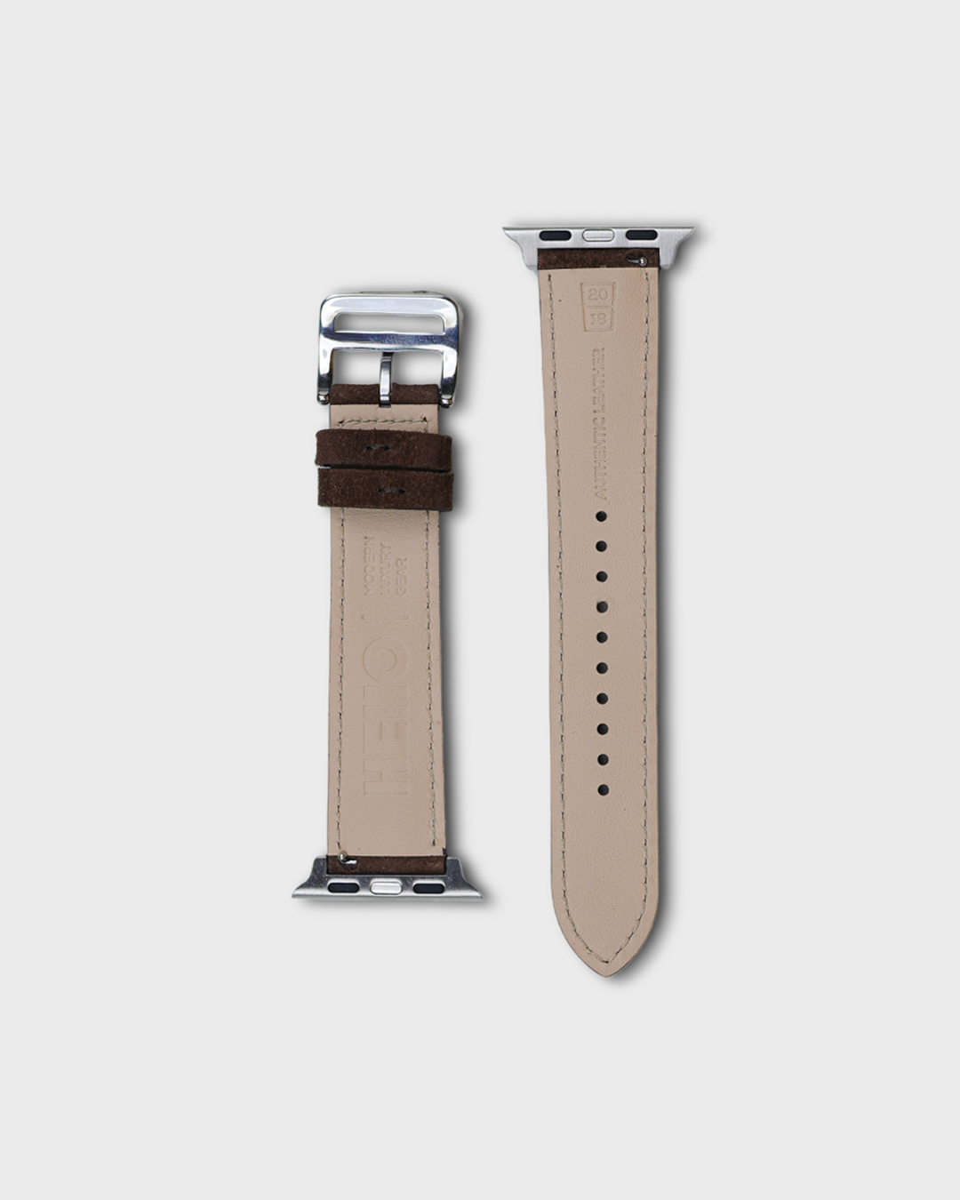 Wet Earth__Premium Luxury Apple Watch Straps in Brown colour for Silver Case