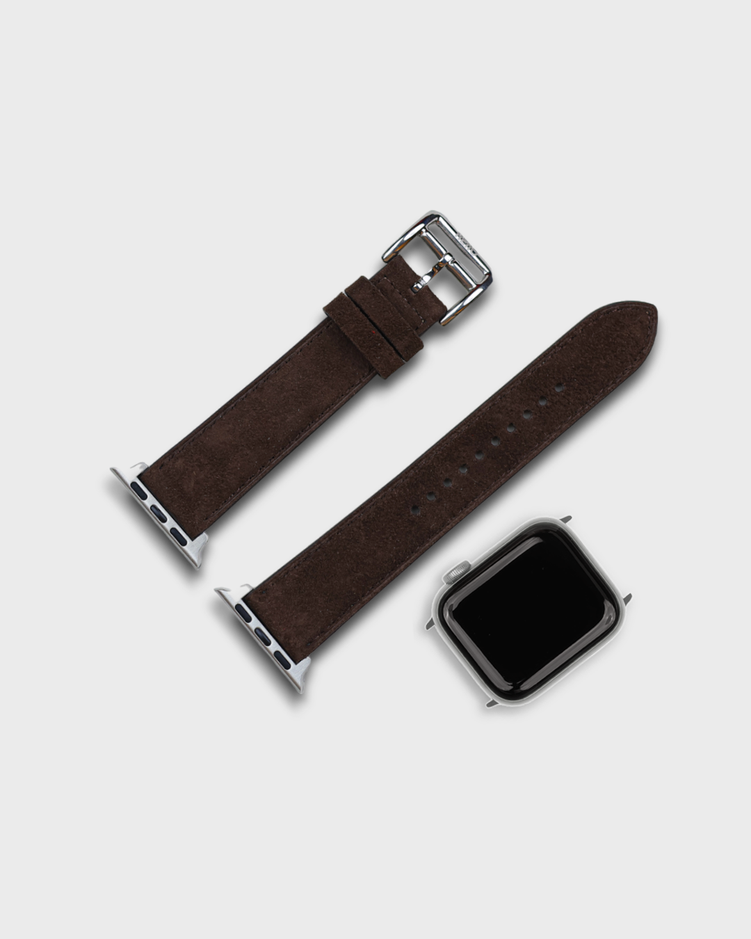 Wet Earth__Premium Luxury Apple Watch Straps in Brown colour for Silver Case