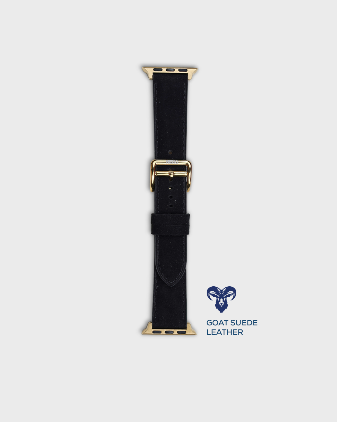 Winter Night__Premium Luxury Apple Watch Straps in Black colour for Gold Case