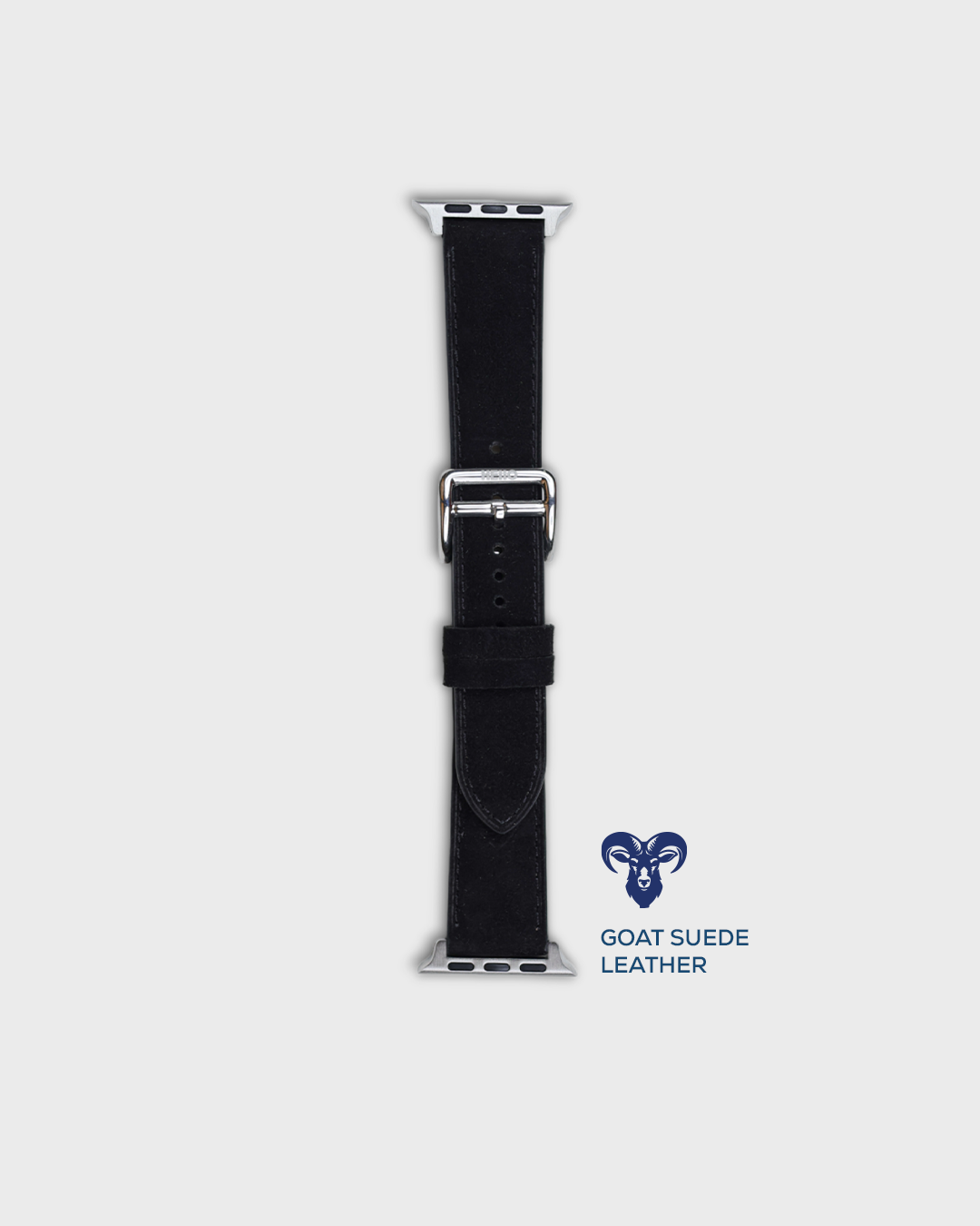 Premium Luxury Apple Watch Straps in Black colour for Silver Case