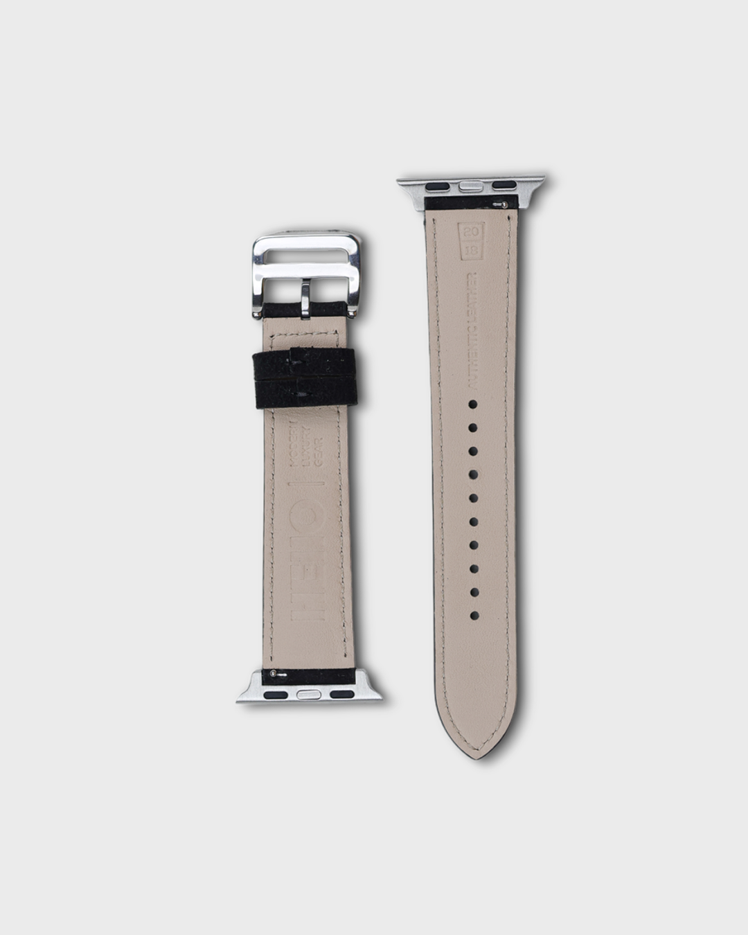 Winter Night__Premium Luxury Apple Watch Straps in Black colour for Silver Case