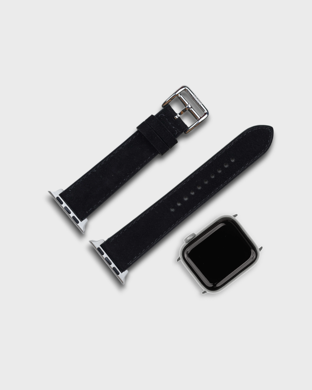 Winter Night__Premium Luxury Apple Watch Straps in Black colour for Silver Case