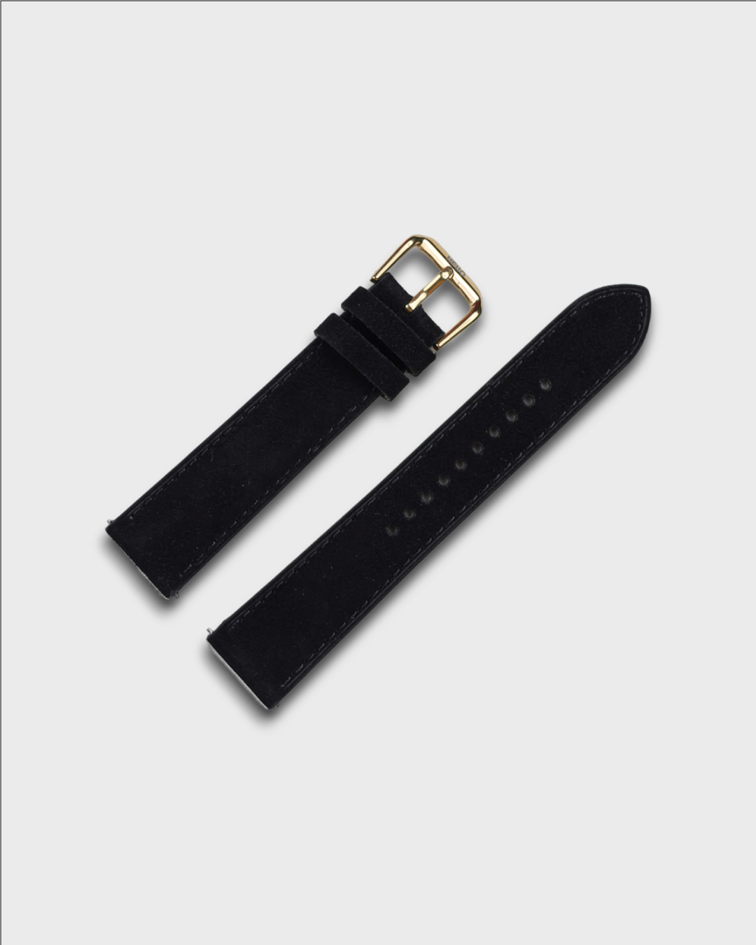 Premium Watch Strap in Goat Suede leather Black Colour with Gold Buckle