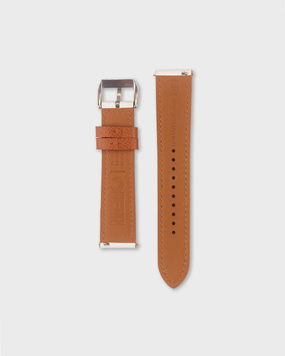 Cappuccino Cream__White Brown Epsom Italian Leather Watch strap 20mm