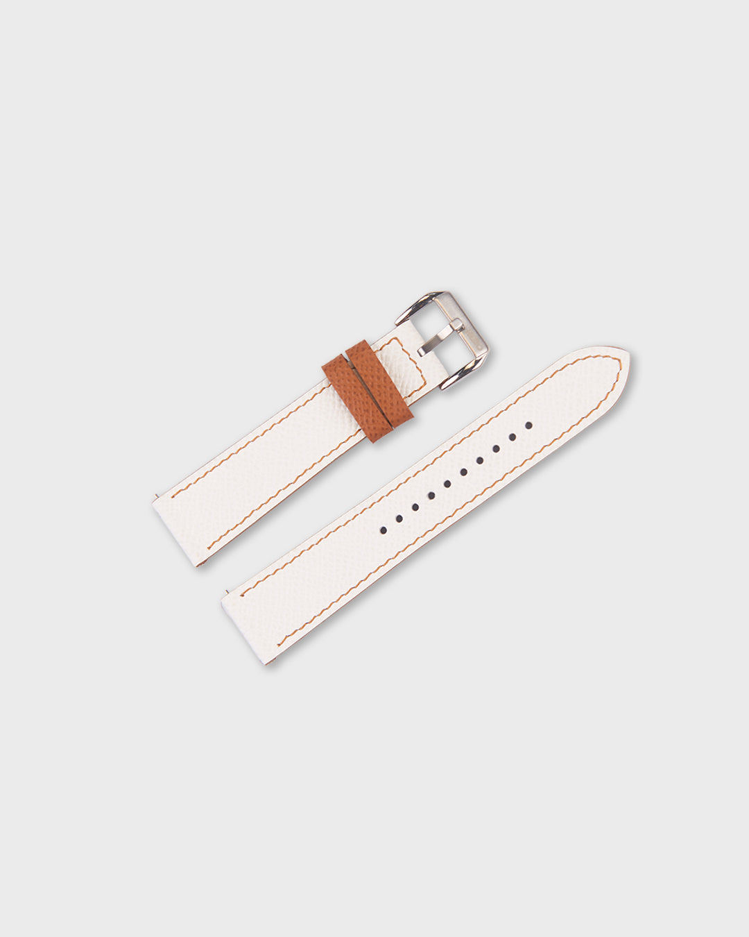 Cappuccino Cream__White Brown Epsom Italian Leather Watch strap