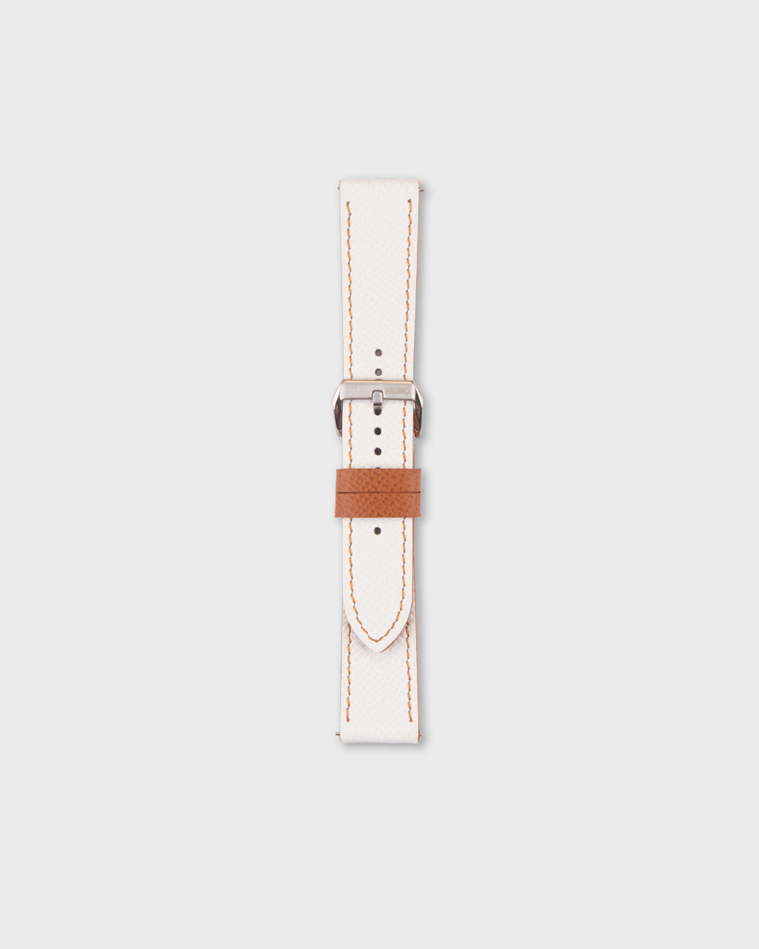 Cappuccino Cream__White Brown Epsom Italian Leather Watch strap