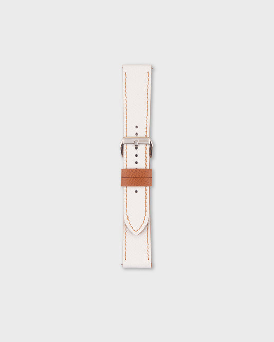 Cappuccino Cream__White Brown Epsom Italian Leather Watch strap