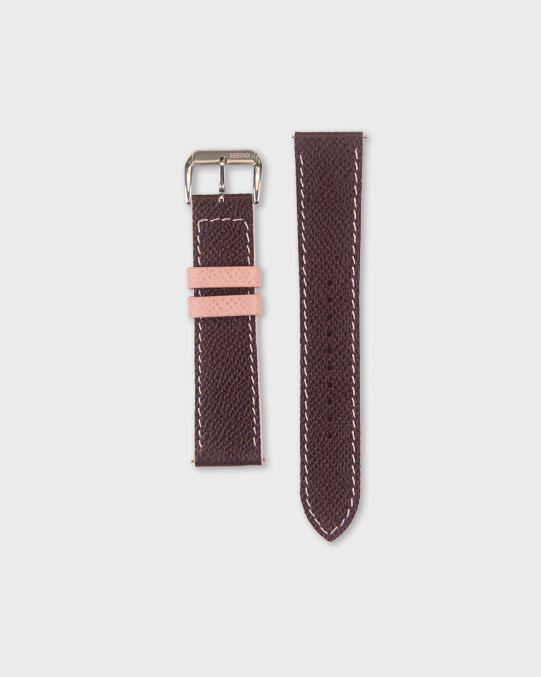 Chocolate Rose__Brown Pink Epsom Italian Leather Watch strap 22mm