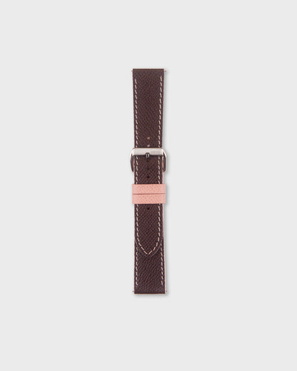 Chocolate Rose__Brown Pink Epsom Italian Leather Watch strap