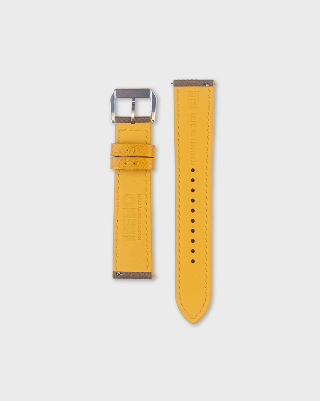 Honey Biscuit__Brown Yellow Epsom Italian Leather Watch strap 22mm