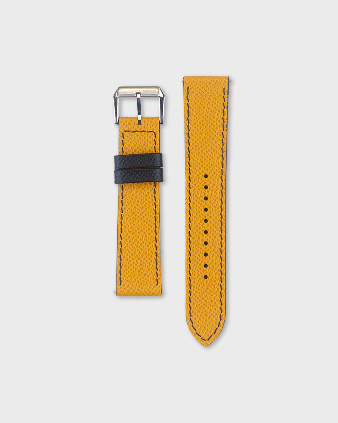 Honeycomb Crunch__Yellow Black Epsom Italian Leather Watch strap