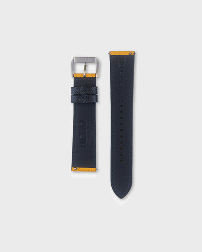 Honeycomb Crunch__Yellow Black Epsom Italian Leather Watch strap