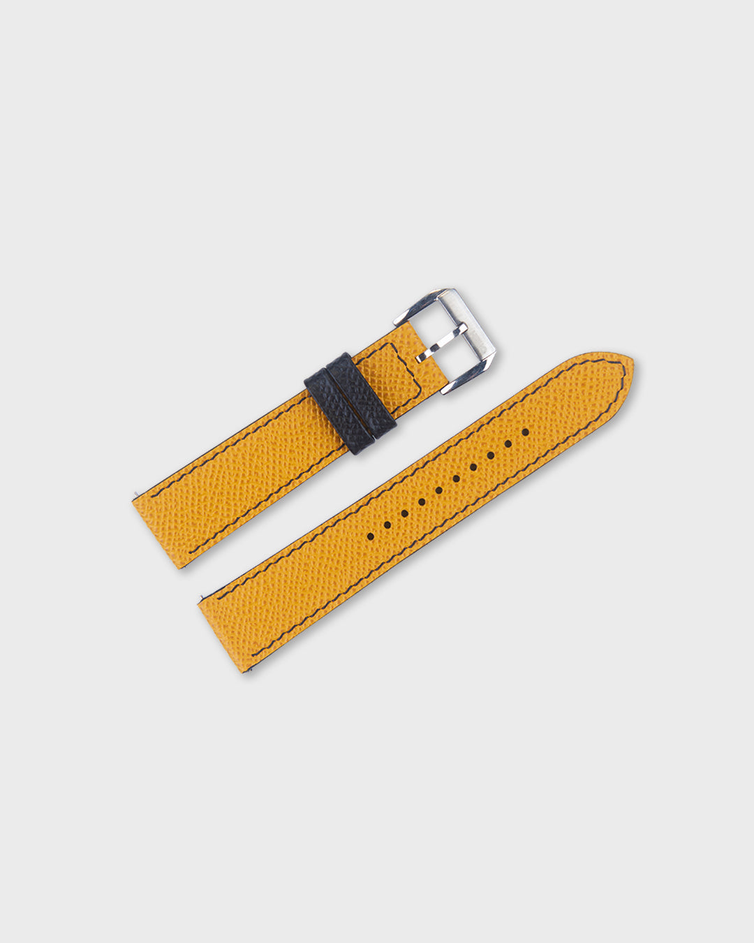 Honeycomb Crunch__Yellow Black Epsom Italian Leather Watch strap