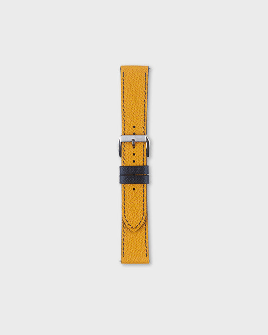 Honeycomb Crunch__Yellow Black Epsom Italian Leather Watch strap