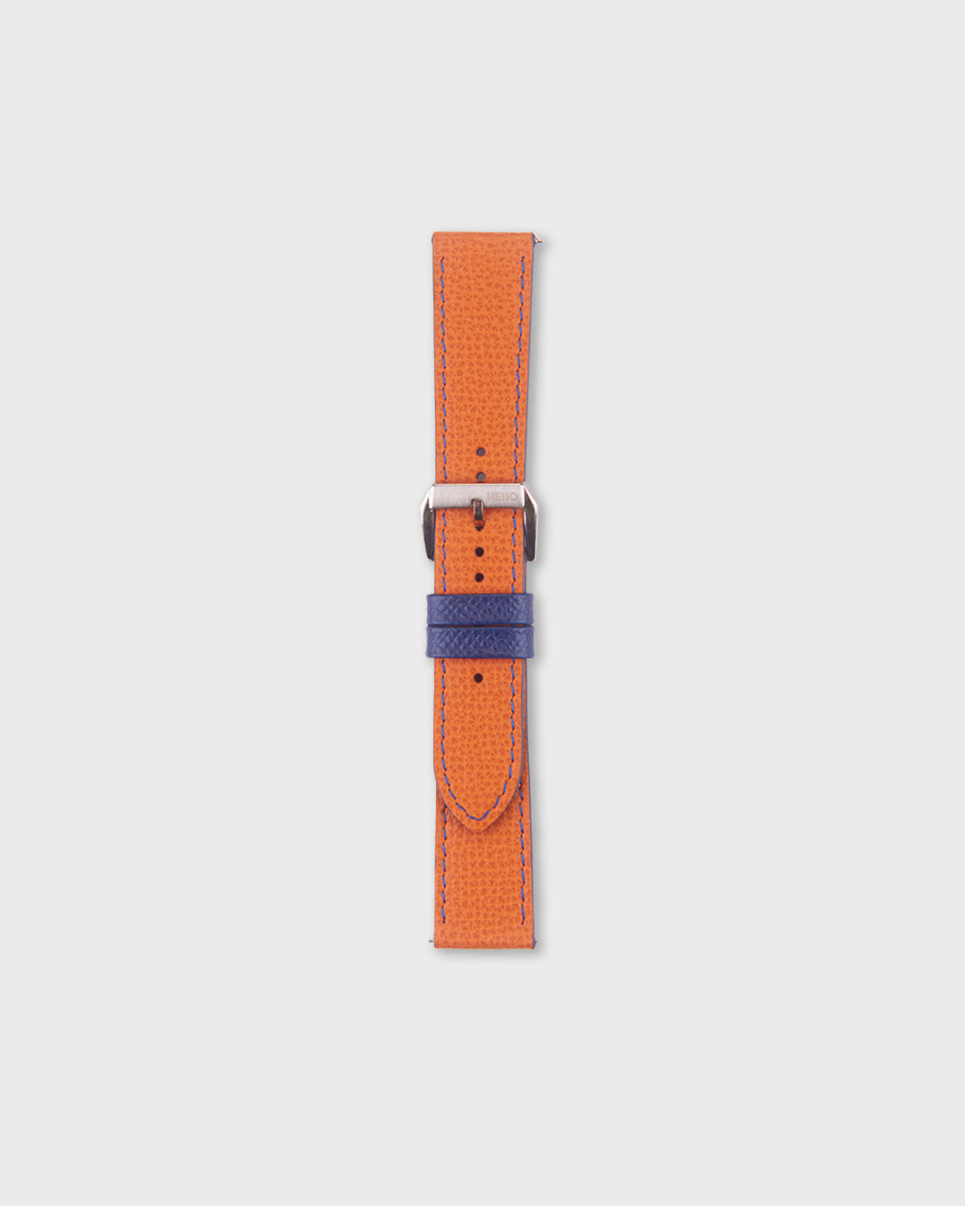 Marmalade Twist__Orange Navy Blue Epsom Italian Leather Watch strap